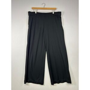 Minimalist Lee Women 18W Black Wide Leg High Rise Cropped Trouser Pants